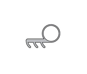 Pemko P50BL 17 Thermoplastic Kerf-In Weatherstrip - Black - 17 length