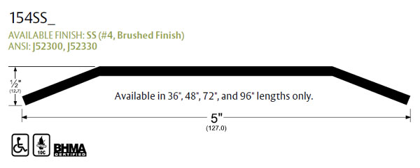 Pemko Stainless Steel Commercial Saddle Threshold