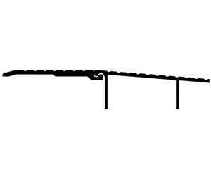 Pemko R1.25OSSMRAK 72" Mill Finish Aluminum with PemKote™ Non-Slip Coating Modular Ramp Threshold - Miter Return