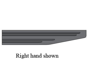 Pemko RR12RH 48" Molded Styrene Butadiene Rubber Ramp Miter Returns - Right Hand