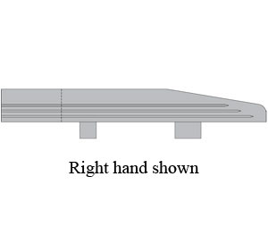 Pemko WING16RHA 42" Mill Finish Aluminum Miter Returns For All Modular Ramp Thresholds - Right Hand