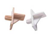 Hughes PGH627A 1/4" Bore Almond “L” Shaped Plastic Shelf Supports - 1000 Each