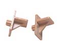 Hughes PGH628A 1/4" Bore Almond “L” Shaped Plastic Shelf Supports - 1000 Each