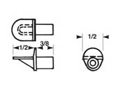 Hughes PGH800CL 5mm Bore Clear “L” Shaped Plastic Shelf Supports - 1000 Each