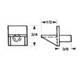 Hughes PGH802BN 5mm Bore Brown “L” Shaped Plastic Shelf Supports - 1000 Each
