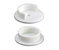Bainbridge PL1323 White Open/Close No Pins Round Plastic Flanges 1-3/8" - 1 Pair