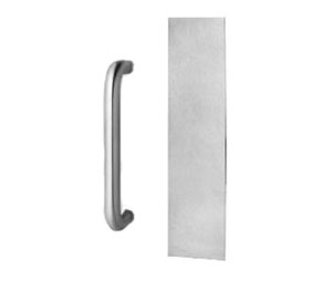 Rockwood 107x73BL 10BE Pull (only) and Plate with Lug Set Dark Oxidized Oil Rubbed