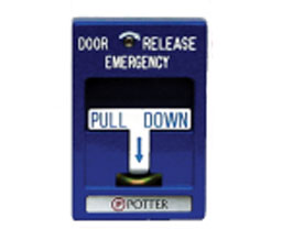 Potter RMS1TLPBLU Die-Cast Manual Pull Station - Dual Action - Blue