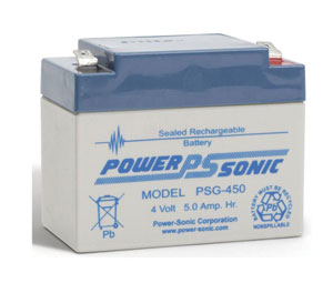 Power-Sonic GHE625 Gates™-Style Replacement Exit and Emergency Light Battery - 6 V 2.5 AH