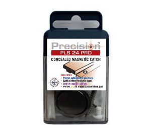 Precision Lock PLS24PRO-BLK Concealed Magnetic Catch with Adjustable Strength, Black Finish