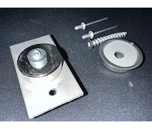 Precision Lock PLS24PROXSSP1 Concealed Magnetic Catch with Adjustable Strength with SSP1 Plate, Silver Finish