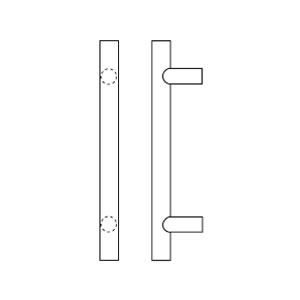 Rockwood RM1210-72-630 Small Straight Post-Mount Pull - Satin Stainless Steel