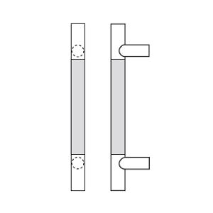 Rockwood RM1300-4 Small Straight Grip Zone™ Square Ends  Post Mount Pull, 1/2" Diameter