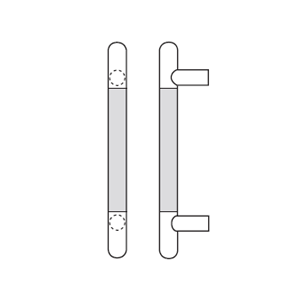 Rockwood RM1340-8 Small Straight Grip Zone™ Round Ends  Post Mount Pull, 1/2" Diameter