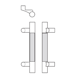 Rockwood RM2850-20 Offset BronzeAge Square End Pull