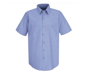 Red Kap SC40LBS Short Sleeve Uniform Work Shirt - Light Blue, Small