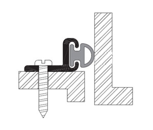 Reese 128CV 24" Door Jamb Weatherstrip - Clear Anodized Aluminum - W/ Grey Vinyl Insert