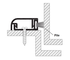 Reese 129DP 96" Door Jamb Weatherstrip - Dark Bronze Anodized Aluminum - W/ Grey Pile Insert