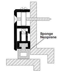 Reese 33C 60" Adjustable Door Stop - Clear Anodized Aluminum - Sponge Neoprene Insert