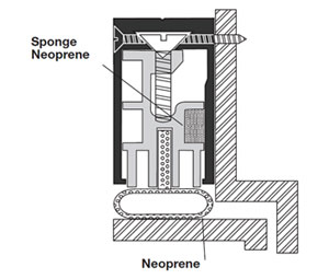 Reese 499C 36" Adjustable Door Stop - Clear Anodized Aluminum - Sponge Neoprene Insert