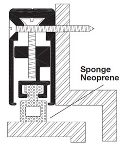 Reese 59C 84" Adjustable Door Stop - Clear Anodized Aluminum - Sponge Neoprene Insert