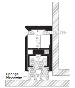 Reese 599C 84" Adjustable Door Stop - Clear Anodized Aluminum - Sponge Neoprene Insert