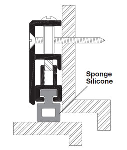 Reese 633C 72" Adjustable Door Stop - Clear Anodized Aluminum - Sponge Silicone Insert