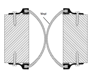 Reese 64A 84" Astragal - Mill Finish Aluminum - Vinyl Insert