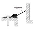 Reese 817C 24" Door Jamb Weatherstrip - Clear Anodized Aluminum - Polyprene Insert