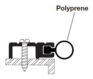 Reese 818A 48" Door Jamb Weatherstrip - Mill Finish Aluminum - Polyprene Insert