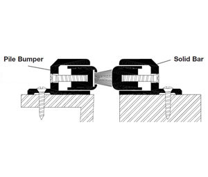 Reese 95C-95CP 24" Adjustable Surface Astragal - Clear Anodized Aluminum - W/ Grey Pile Insert & Solid Bar
