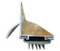 Reese DB592GF 24" Door Shoe with Extender and Fingered Vinyl insert - 1-3/16"H - Gold Anodized Aluminum