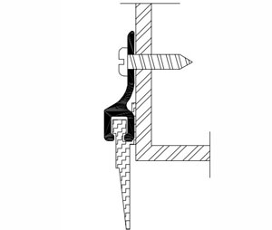 Reese M35A 48" Door Sweep/Astragal - Mill Finish Aluminum - Vinyl Insert