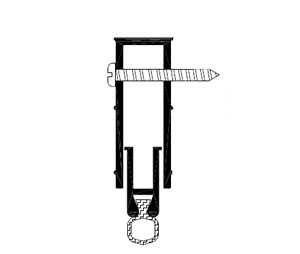 Reese 321C 34" Automatic Door Bottom with Vinyl insert - Clear Anodized Aluminum - Surface Mount