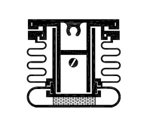 Reese 371A 26" Automatic Door Bottom with Vinyl & Sponge Neoprene insert - Mill Finish Aluminum - Recess Mount