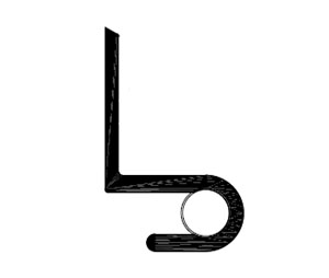 Reese 203D 30" Threshold Hook with Vinyl Insert - 5/8"W x 1"H - Dark Bronze Anodized Aluminum