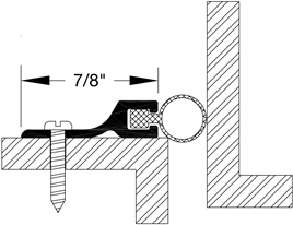 Reese 769C 96" Door Jamb Weatherstrip - Clear Anodized Aluminum - Polyurethane Insert