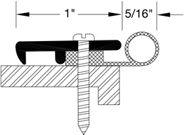 Reese 770C 24" Door Jamb Weatherstrip - Clear Anodized Aluminum - Polyurethane Insert