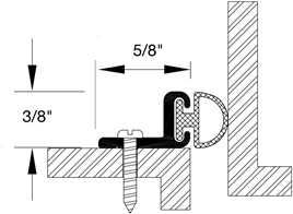 Reese 778C 44" Door Jamb Weatherstrip - Clear Anodized Aluminum - Polyurethane Insert