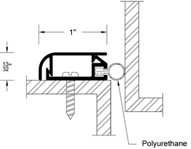 Reese 779C 84" Door Jamb Weatherstrip - Clear Anodized Aluminum - Polyurethane Insert