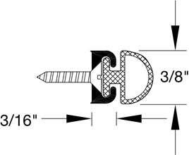 Reese 786G 96" Astragal - Gold Anodized Aluminum - Polyurethane Insert