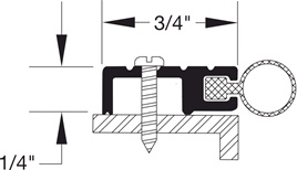 Reese 788A 24" Door Jamb Weatherstrip - Mill Finish Aluminum - Polyurethane Insert
