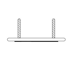 Reese 792B Two Fingered Astragal - Black Color - 1/2"W x 7/32"H - Self Adhesive