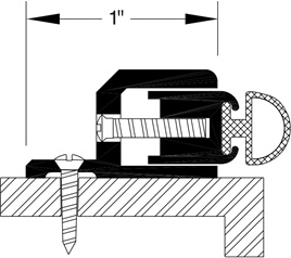 Reese 795C 72" Door Jamb Weatherstrip - Clear Anodized Aluminum - Polyurethane Insert
