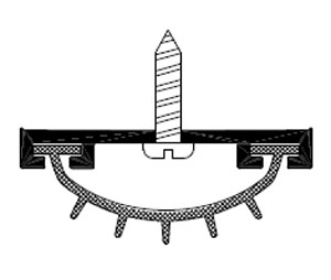 Reese DB591AF 36" Door Shoe with Fingered Vinyl insert - 1-1/4" Width - Mill Finish Aluminum