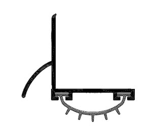 Reese DB592AF 24" Door Shoe with Extender and Fingered Vinyl insert - 1-3/16"H - Mill Finish Aluminum