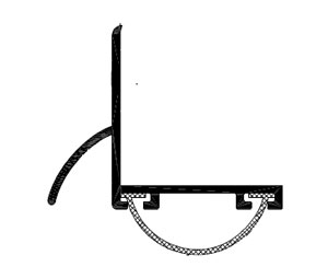 Reese DB592CU 54" Door Shoe with Extender and Polyurethane insert - 1-3/16"H - Clear Anodized Aluminum