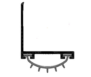 Reese DB593DF 24" Door Shoe with Extender and Fingered Vinyl insert - 1-3/16"H - Dark Bronze Anodized Aluminum