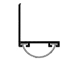 Reese DB593GU 28" Door Shoe with Extender and Polyurethane insert - 1-3/16"H - Gold Anodized Aluminum