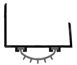 Reese DB594AF 36" Door Shoe with Extender and Fingered Vinyl insert -1-3/4" Width - Mill Finish Aluminum